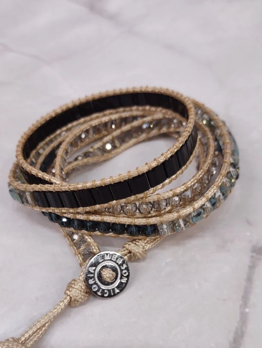 Victoria Emerson  Crystal Bead Wrap Bracelet